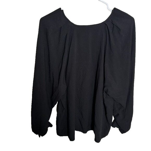 Old Navy Blouse Women's Large Black V-Neck Button Up Lightweight Casual Top - Picture 2 of 8